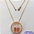 GARGANTILHA NO BRUTO PRONTO PARA O BANHO(CX84) - GARGANTILHA COM PULSEIRA VENEZIANA 45CM PINGENTE REDONDO LOVE COM MENINO E MENINA CRAVEJADO EM MICRO ZIRCÔNIAS 29MM - PESO 7GR - BRU13545 - Imagem 1