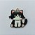 ACESSÓRIO NO BRUTO PRONTO PARA O BANHO - (CX.129)  PINGENTE GATINHO PRETO E BRANCO PERSONAGEM DESENHO 22X23MM - COMPOSIÇÃO: ALTA FUSÃO - PESO TOTAL 1,7GR - BRU0002827 - Imagem 2