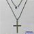GARGANTILHA EM AÇO INOXIDÁVEL (CX89)- GARGANTILHA COM PINGENTE CRUCIFIXO LISO 19X30MM - TAMANHO: 45CM - COMPOSIÇÃO: AÇO INOXIDÁVEL - AÇO1461 - Imagem 1