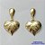 BRINCO FOLHEADO A OURO (BR1820ZD) - BANHADO COM 5 MILÉSIMOS + VERNIZ DIAMOND - BRINCO DE PINO BASE LISA CORAÇÃO DESENHADO 20MM - OURO225 - Imagem 1
