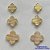 BRINCO FOLHEADO A OURO (BIJ564JSL) - BANHADO COM 5 MILÉSIMOS + VERNIZ DIAMOND -  TRIO DE BRINCO DE PINO VAN CLEFF 6/5/4MM - OURO228 - Imagem 1
