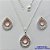 CONJUNTO FOLHEADO A PRATA COM 50 MILÉSIMOS + VERNIZ DIAMOND - CONJUNTO CORRENTE CADEADO 45CM E PINGENTES GOTAS VAZADAS COM CRISTAIS 15X21MM   FECHO LAGOSTA PRA031 - Imagem 1