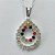 CONJUNTO FOLHEADO A PRATA COM 50 MILÉSIMOS + VERNIZ DIAMOND - CONJUNTO CORRENTE CADEADO 45CM E PINGENTES GOTAS VAZADAS COM CRISTAIS 15X21MM   FECHO LAGOSTA PRA032 - Imagem 2