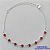 PULSEIRA FOLHEADO A PRATA COM 50 MILÉSIMOS + VERNIZ DIAMOND - PULSEIRA 15CM COM STRASS VERMELHA + EXTENSOR FECHO LAGOSTA PRA036 - Imagem 1