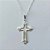 GARGANTILHA FOLHEADO A PRATA COM 50 MILÉSIMOS + VERNIZ DIAMOND - GARGANTILHA CORRENTE CADEADO 45CM COM PINGENTE CRUCIFIXO 19X32MM PRA050 - Imagem 2