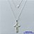 GARGANTILHA FOLHEADO A PRATA COM 50 MILÉSIMOS + VERNIZ DIAMOND - GARGANTILHA CORRENTE CADEADO 45CM COM PINGENTE CRUCIFIXO 19X32MM PRA050 - Imagem 1