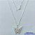 GARGANTILHA FOLHEADO A PRATA COM 50 MILÉSIMOS + VERNIZ DIAMOND - GARGANTILHA CORRENTE VENEZIANA 45CM COM PINGENTE BORBOLETA COM MICRO ZIRCÔNIAS 22MM PRA052 - Imagem 1