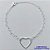 PULSEIRA FOLHEADA A PRATA COM 50 MILÉSIMOS + VERNIZ DIAMOND - PULSEIRA COM CORAÇÃO VAZADO - TAMANHO: 18CM + EXTENSOR E FECHO LAGOSTA PRA063 - Imagem 1