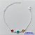 PULSEIRA FOLHEADA A PRATA COM 50 MILÉSIMOS + VERNIZ DIAMOND - PULSEIRA COM STRASS COLORIDOS - TAMANHO: 16CM + EXTENSOR E FECHO LAGOSTA PRA065 - Imagem 1