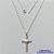 GARGANTILHA FOLHEADA A PRATA COM 50 MILÉSIMOS + VERNIZ DIAMOND - GARGANTILHA COM CORRENTE CADEADO E PINGENTE CRUCIFIXO 15X25MM - TAMANHO: 45CM E FECHO LAGOSTA PRA068 - Imagem 1