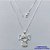 GARGANTILHA FOLHEADA A PRATA COM 50 MILÉSIMOS + VERNIZ DIAMOND - GARGANTILHA CORRENTE VENEZIANA 45CM PINGENTE MENINA COM MICRO ZIRCÔNIAS CRISTAL 24X26MM E FECHO LAGOSTA PRA078 - Imagem 1