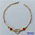 PULSEIRA PRONTO PARA O BANHO(CX96) - PULSEIRA COM CORAÇÃO LOVE E PEDRAS CRISTAIS VERMELHAS TAMANHO 19CM - PESO TOTAL 2,7GR - BRU13648 - Imagem 1