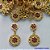 BRINCO FOLHEADO A OURO - BANHADO COM 5 MILÉSIMOS + VERNIZ DIAMOND -  BRINCO DE PINO COM BASE E PINGENTE CRAVEJADOS COM MICROS ZIRCÔNIAS CRISTAIS E VERMELHAS 14X29MM - OURO230 - Imagem 1