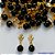BRINCO FOLHEADO A OURO - BANHADO COM 5 MILÉSIMOS + VERNIZ DIAMOND -  BRINCO DE PINO COM PEDRA NATURAL JADE 8MM - OURO233 - Imagem 1