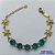PULSEIRA NO BRUTO PRONTO PARA O BANHO(CX95) FLOR C/ PÉTALAS VAZADAS 15MM COM CINCO ZIRCÔNIA VERDE  BASE EM ''ALTA FUSÃO''  DE 10X10MM - PESO 9.8GR - TAMANHO 19CM -  BRU13679 - Imagem 1