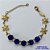 PULSEIRA NO BRUTO PRONTO PARA O BANHO(CX95)  FLOR C/ PÉTALAS VAZADAS 15MM COM CINCO ZIRCÔNIA AZUL  BASE EM ''ALTA FUSÃO''  DE 10X10MM - PESO 9.8GR - TAMANHO 19CM -  BRU13680 - Imagem 1