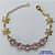 PULSEIRA NO BRUTO PRONTO PARA O BANHO(CX95)  FLOR C/ PÉTALAS VAZADAS 15MM COM CINCO ZIRCÔNIA ROSA BASE EM ''ALTA FUSÃO''  DE 10X10MM - PESO 9.8GR - TAMANHO 19CM -  BRU13683 - Imagem 1