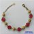 PULSEIRA NO BRUTO PRONTO PARA O BANHO(CX95)  COM CINCO PEDRA DE ZIRCÔNIA ROSA 10X10MM COM BASE EM (''ALTA FUSÃO'') COM CONTAS DE 8MM  DIAMANTADA TODA EM LATÃO - TAM.18CM+EXTENSOR  (9.9GR) BRU13694 - Imagem 1