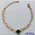 PULSEIRA NO BRUTO PRONTO PARA BANHO - PULSEIRA COM CORRENTE CORAÇÃO 6MM E PINGENTE EM ZIRCÔNIA VERDE 10MM COM BASE EM ALTA FUSÃO - TAMANHO: 18CM + EXTENSOR - PESO: 4,2GR -  BRU13713 - Imagem 1