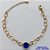 PULSEIRA NO BRUTO PRONTO PARA BANHO - PULSEIRA COM CORRENTE CORAÇÃO 6MM E PINGENTE EM ZIRCÔNIA AZUL ESCURA 10MM COM BASE EM ALTA FUSÃO - TAMANHO: 18CM + EXTENSOR - PESO: 4,2GR -  BRU13718 - Imagem 1