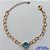 PULSEIRA NO BRUTO PRONTO PARA BANHO - PULSEIRA COM CORRENTE CORAÇÃO 6MM E PINGENTE EM ZIRCÔNIA AZUL CLARA 10MM COM BASE EM ALTA FUSÃO - TAMANHO: 18CM + EXTENSOR - PESO: 4,2GR -  BRU13720 - Imagem 1