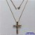 GARGANTILHA NO BRUTO PRONTO PARA O BANHO(CX99) - CORRENTE VENEZIANA DE 45CM - PINGENTE CRUCIFIXO CRAVEJADO COM ZIRCÔNIAS COLORIDAS 24X35MM - PESO TOTAL 4,2GR - BRU13776 - Imagem 1