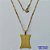 GARGANTILHA NO BRUTO PRONTO PARA O BANHO - (CX.46)  CORRENTE 3X1 ELO BATIDO 45CM + EXTENSOR (031) PLACA COM CRUZ 23MM - LARGURA CORRENTE 2MM  - PESO 4,8GR - BRU13793 - Imagem 1