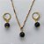 CONJUNTO NO BRUTO PRONTO PARA O BANHO(CX99) - CORRENTE SINGAPURA 45CM + EXTENSOR - PINGENTE PEDRA NATURAL ONIX 8MM - COM BRINCO ARGOLINHA DE PRESSÃO (TRANQUETA) - PESO TOTAL 5.6GR - BRU13808 - Imagem 2