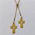 GARGANTILHA NO BRUTO PRONTO PARA O BANHO(CX11) - (BRU00056) COM CORRENTE VENEZIANA DE 45CM + EXTENSOR - " TIPO GRAVATINHA " AJUSTÁVEL - COM CRUCIFIXOS VAZADOS 13X19MM - PESO TOTAL 3,3GR - BRU13820 - Imagem 1
