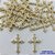 PINGENTE NO BRUTO PARA BANHO(CX98) - PINGENTE CRUCIFIXO CRAVEJADO COM MICROS ZIRCÔNIAS  - TAMANHO 16X25MM - PESO 1,2GR - BRU13823 - Imagem 1