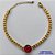 PULSEIRA NO BRUTO PRONTO PARA O BANHO - PULSEIRA QUADRADINHA 4MM - TAMANHO: 18CM + EXTENSOR COM PINGENTE EM ZIRCÔNIA REDONDA VERMELHA 12MM - PESO TOTAL 10,5GR - BRU13855 - Imagem 1