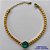 PULSEIRA NO BRUTO PRONTO PARA O BANHO - PULSEIRA QUADRADINHA 4MM - TAMANHO: 18CM + EXTENSOR COM PINGENTE EM ZIRCÔNIA REDONDA VERDE 12MM - PESO TOTAL 10,5GR - BRU13857 - Imagem 1