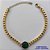 PULSEIRA NO BRUTO PRONTO PARA O BANHO - PULSEIRA QUADRADINHA 4MM - TAMANHO: 18CM + EXTENSOR COM PINGENTE EM ZIRCÔNIA REDONDA VERDE ESCURA 12MM - PESO TOTAL 10,5GR - BRU13860 - Imagem 1