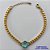 PULSEIRA NO BRUTO PRONTO PARA O BANHO - PULSEIRA QUADRADINHA 4MM - TAMANHO: 18CM + EXTENSOR COM PINGENTE EM ZIRCÔNIA REDONDA AZUL CLARA 12MM - PESO TOTAL 10,5GR - BRU13861 - Imagem 1