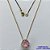 GARGANTILHA NO BRUTO PRONTO PARA O BANHO - GARGANTILHA COM PULSEIRA VENEZIANA 45CM COM PINGENTE BASE EM ALTA FUSÃO E ZIRCÔNIA REDONDA ROSA 12MM - PESO TOTAL 3,5GR - BRU13868 - Imagem 1