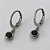 BRINCO EM AÇO INOXIDÁVEL(CX100) - BRINCO ARGOLA DE PRESSÃO COM PINGENTE SOLITÁRIO EM ZIRCÔNIA NEGRA 6MM - COMPOSIÇÃO: AÇO INOXIDÁVEL - AÇO1594 - Imagem 2