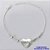 PULSEIRA FOLHEADO A PRATA COM 50 MILÉSIMOS + VERNIZ DIAMOND - PULSEIRA CORAÇÃO VAZADO COM PÉROLAS 17CM  - PRA090 - Imagem 1