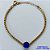 PULSEIRA NO BRUTO PRONTO PARA O BANHO - PULSEIRA QUADRADINHA 2MM - TAMANHO: 18CM + EXTENSOR COM PINGENTE EM ZIRCÔNIA REDONDA AZUL ESCURO 10MM - PESO TOTAL 7,0GR - BRU13891 - Imagem 1