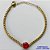 PULSEIRA NO BRUTO PRONTO PARA O BANHO - PULSEIRA QUADRADINHA 2MM - TAMANHO: 18CM + EXTENSOR COM PINGENTE EM ZIRCÔNIA REDONDA VERMELHA 10MM - PESO TOTAL 7,0GR - BRU13897 - Imagem 1