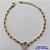 PULSEIRA NO BRUTO PRONTO PARA O BANHO - PULSEIRA 4MM - TAMANHO: 18CM + EXTENSOR COM PINGENTE EM ZIRCÔNIA REDONDA ROSA 10MM - PESO TOTAL 5,1GR - BRU13900 - Imagem 1