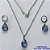 CONJUNTO EM AÇO INOXIDÁVEL - (AÇO03) CONJUNTO COM CORRENTE 50CM E BRINCOS ARGOLAS DE PRESSÃO COM PINGENTES EM ZIRCÔNIAS LILÁS 10X14MM - COMPOSIÇÃO: AÇO INOXIDÁVEL - AÇO1637 - Imagem 1