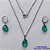 CONJUNTO EM AÇO INOXIDÁVEL - (AÇO03) CONJUNTO COM CORRENTE 50CM E BRINCOS ARGOLAS DE PRESSÃO COM PINGENTES EM ZIRCÔNIAS VERDES 10X14MM - COMPOSIÇÃO: AÇO INOXIDÁVEL - AÇO1638 - Imagem 1