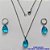 CONJUNTO EM AÇO INOXIDÁVEL - (AÇO03) CONJUNTO COM CORRENTE 50CM E BRINCOS ARGOLAS DE PRESSÃO COM PINGENTES EM ZIRCÔNIAS AZUÍS CLARO FUSION 10X14MM - COMPOSIÇÃO: AÇO INOXIDÁVEL - AÇO1644 - Imagem 1