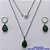 CONJUNTO EM AÇO INOXIDÁVEL - (AÇO03) CONJUNTO COM CORRENTE 50CM E BRINCOS ARGOLAS DE PRESSÃO COM PINGENTES EM ZIRCÔNIAS VERDES ESCUROS FUSION 10X14MM - COMPOSIÇÃO: AÇO INOXIDÁVEL - AÇO1645 - Imagem 1