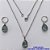 CONJUNTO EM AÇO INOXIDÁVEL - (AÇO03) CONJUNTO COM CORRENTE 50CM E BRINCOS ARGOLAS DE PRESSÃO COM PINGENTES EM ZIRCÔNIAS CINZAS FUSION 10X14MM - COMPOSIÇÃO: AÇO INOXIDÁVEL - AÇO1646 - Imagem 1