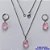 CONJUNTO EM AÇO INOXIDÁVEL - (AÇO03) CONJUNTO COM CORRENTE 50CM E BRINCOS ARGOLAS DE PRESSÃO COM PINGENTES EM RESINA ROSA 10X14MM - COMPOSIÇÃO: AÇO INOXIDÁVEL - AÇO1649 - Imagem 1