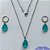 CONJUNTO EM AÇO INOXIDÁVEL - (AÇO03) CONJUNTO COM CORRENTE 50CM E BRINCOS ARGOLAS DE PRESSÃO COM PINGENTES EM RESINA VERDE 10X14MM - COMPOSIÇÃO: AÇO INOXIDÁVEL - AÇO1650 - Imagem 1