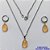 CONJUNTO EM AÇO INOXIDÁVEL - (AÇO03) CONJUNTO COM CORRENTE 50CM E BRINCOS ARGOLAS DE PRESSÃO COM PINGENTES EM RESINAS SALMÃO 10X14MM - COMPOSIÇÃO: AÇO INOXIDÁVEL - AÇO1652 - Imagem 1