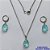 CONJUNTO EM AÇO INOXIDÁVEL - (AÇO03) CONJUNTO COM CORRENTE 50CM E BRINCOS ARGOLAS DE PRESSÃO COM PINGENTES EM RESINAS VERDES CLARAS 10X14MM - COMPOSIÇÃO: AÇO INOXIDÁVEL - AÇO1653 - Imagem 1