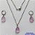 CONJUNTO EM AÇO INOXIDÁVEL - (AÇO03) CONJUNTO COM CORRENTE 50CM E BRINCOS ARGOLAS DE PRESSÃO COM PINGENTES EM RESINAS LILÁS 10X14MM - COMPOSIÇÃO: AÇO INOXIDÁVEL - AÇO1655 - Imagem 1